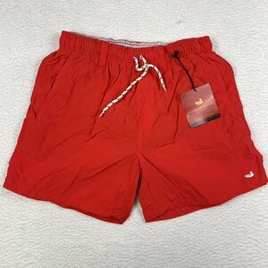 Southern Marsh‎ Shorts Mens XS Mesh Lined Swim Trunks Drawstring Red Logo